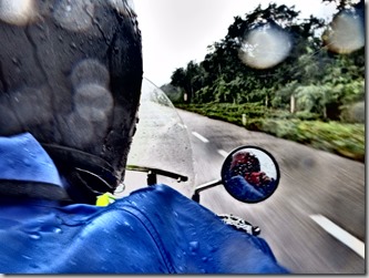 Motorcycling in the rain Mexico Tulum